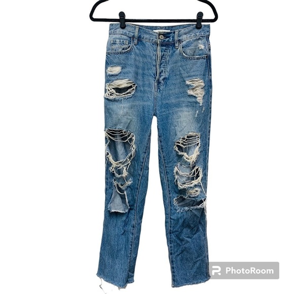 Pacsun Distressed High Rise Straight Jeans - Picture 1 of 12